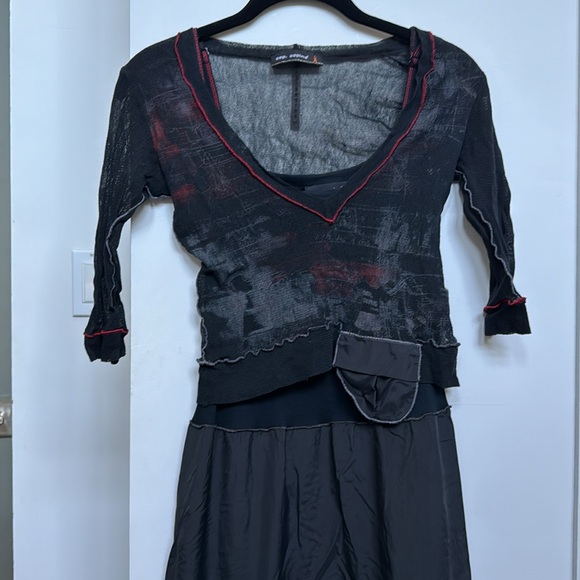 Cop Copine Y2K Cyber Futuristic Parachute Tank Maxi Dress & Mesh Top Set Size S - Picture 17 of 17